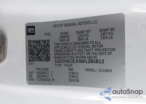 2021 Chevrolet Colorado 2Wd Long Box Lt из США, поврежденный, VIN 1GCHSCEA5M1285813